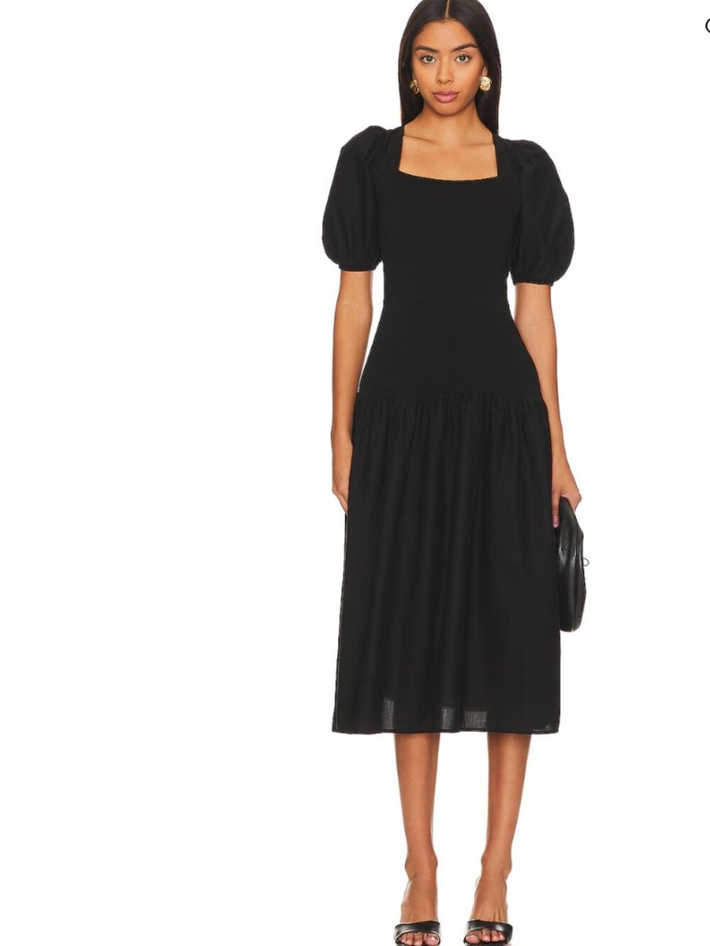 Nation LTD Cordelia Lace Up Midi Dress Jet Black Size Small